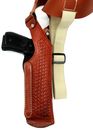 Right Hand Brown Leather Basketweave Vertical Shoulder Holster for KEL-TEC PMR30