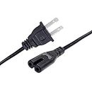 UL Listed 8ft 2 Prong Power Cord Replacement for Sony Playstation 5 PS5 PS2 PS3 PS4 Slim Edition Xbox One 1 S Slim Game Console, Xbox One X Supply Plug Electric Power Cord AC Cable