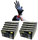 Black Nitrile Nitro Powder Free Glove Black 6.0g Heavy Duty Gloves Automotive Mechanic Tattoo Hairdressing (10 boxes of 100) 1,000 PCS (Large)