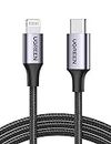 UGREEN USB-C to Lightning Cable [1M Apple MFi-Certified] Nylon Braided Cord Fast Power Delivery Charging Cable for iPhone 14 Pro Max 14 Plus 13 12 SE 11 XR XS Max 8 Plus, AirPods Pro, iPad, Grey