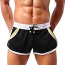 Minetom Hommes Gym La Musculation Faire des Exercices Men Short Coton Noir Large