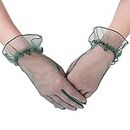 RDWESZOD Ladies Short Prom Tea Party Bridal Wedding Glove, Green, M