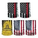 Controller Gear [5 Pack] Neck Gaiter - Face Mask - Made in USA. Red Stripe/Don't Tread/US Flag - Not Machine Specific