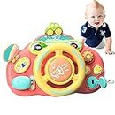 Car Steering Wheel Toy | Steering Wheel for Stroller,Light Up Steering Wheel Toy with Traffic Light & Sound for Infant Learning Development Baby Toys Blam-au