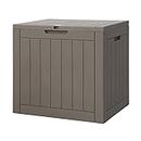 Gardeon Indoor/Outdoor Storage Box 118L with Lockable Lid for Patio Cushions, Pool Accessories, Toys, Gardening Tools, Sports Equipment, Waterproof and UV Resistant Resin, Grey