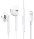 Lightning Headphones[Apple MFi Certified] Apple earphones Wired iPhone Headphones In-Ear Earbuds with Volume Control and Microphone,Compatible with iPhone 14 Pro Max/14/13/SE/12/12 Mini/11/X/XR/8/7/XS