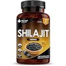 Shilajit Capsules 1400mg 60% Fulvic Acid Pure Shilajit - High Strength Himilayan Shilajit, 2 Months Supply Shalajit Resin - Made in The UK Shilajit Supplement by New Leaf 120 Capsules