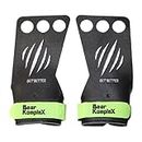 Bear KompleX Black Diamond 3 Hole Hand Grips, Great for All Bars, Speal, Barbell, Kettle Bell, Ring Work, Gymnastics, Crossfit, Comfort and Support, Protect from Blisters, Reduce Slipping, Men & Women