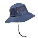 GUSTAVE® Sun Protection Cap for Men Wide Brim Summer Caps UV Protection Fishsing Hat Foldable Bucket Hat for Hiking, Fishing, Gardning, Travel (Blue)