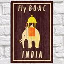 Inde vintage affiche de voyage impression effet panneau imprimé bois hommes cadeaux pour femmes
