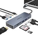 OBERSTER USB C Hub, 10 in 1 Adapter with 4K HDMI Output, PD 100W, TF Card Reader, Compatible for Laptop, Surface Pro 8, and More Type C Devices