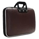 SAE Kruchika GLEAM Synthetic unisex Sleek Faux Leather 15.6 Inch Briefcase with Belt for Laptop, Tab (Dark Brown)