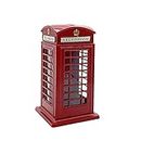 Cafurty Telephone Piggy Bank, Red Metal London Street Telephone Booth Piggy Bank Coin Bank Coin Box - Mini(4.5" H)