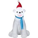 Gemmy Christmas Airblown Inflatable Polar Bear, 3.5 ft Tall, Multi