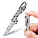 KeyUnity KK05 Mini coltello tascabile in titanio per l'uso quotidiano - Lama pieghevole affilata come un rasoio, strumento EDC leggero per il campeggio