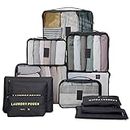 12 Stück Koffer Organizer Set, Packing Cubes for Suitcase Travel Accessories Kofferorganizer Kleidertaschen Packwürfel Kosmetik Packtaschen (Schwarz)