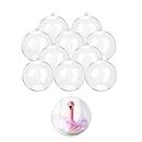 ZUOKEMY 10 Pcs 3.14 inch Filling Transparent Plastic Decorative Call DIY Craft Ball Transparent Ball Christmas, Birthday, Wedding, Party and Home Decoration Ornaments ((3.14"/80mm))