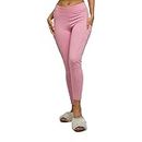 CARBON BASICS Women's Regular Fit Cotton Leggings (611747 PINK M_Pink_M)
