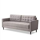 Zinus Mid-Century 3 Seater Sofa Couch Furniture in Stone, Size 194cm