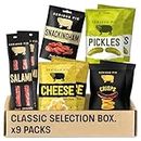Serious Pig Classic Selection Gift Box with Cheese Crisps, Salami Snacks, Pickles & More Gourmet Hamper