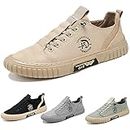 Hopomart Shoes for Men, Summer Casual Breathable Men's Shoes, Outdoor Sport Jogging Shoes for Activities and Travel (Khaki, 41 EU)