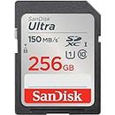 SanDisk Ultra UHS I 256GB SD Card 150MB/s for DSLR and Mirrorless Cameras, 10Y Warranty