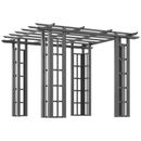 Outsunny Gazebo 9' x 9' Panelled Roof Weather-Resistant Vinyl Outdoor In Gray
