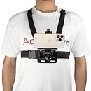 Action Pro Adjustable Chest Harness Strap Mount Phlock Head Adapter Lonone Holder J Hook Quick Conversion Screw Compatible with Mobile Phone and 12 11 10 9 8 7 6 5 4 All Cameras (ABS, Black)