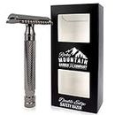 Men's Double Edge Safety Razor - Premium, Heavy Duty Safety Razor, 3 Piece Closed Comb Design For a Closer Shave - Made with Brass & Metal Finish by Rocky Mountain Barber Company