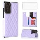 Asuwish Phone Case for Samsung Galaxy Note 20 Ultra 5G Wallet Cover with Screen Protector and RFID Card Holder Stand Cell Note20 Plus Notes 20Ultra Note20+ U + 20+ Twenty Not S20 Women Men Purple