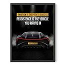 Haus and Hues Persistence Poster - Lamborghini Poster, Morning Inspirational Wall Art, Wall Motivational Posters, Perseverance Quotes, Success Wall Art For Men, Growth Mindset Poster (12x16, Unframed)