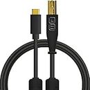 DJ TechTools Chroma Cables: Audio Optimized 1.5M USB-C to USB-B Cable with 56K Resistor (Black, 1.5m)