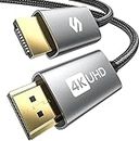 Silkland 4K HDMI Cable 0.5M, Support 4K@60Hz, ARC, HDR, 3D, Ethernet, Ultra High Speed HDMI Cable, Compatible with TV, Blu-Ray, PS4/5, Xbox, Projector, Soundbar, Sky, PC, Laptop