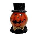 Stony Creek Halloween beleuchtete Kugel mit Sockel Glas Jack-O-Lantern – ein vorbeleuchtetes dekoratives Licht 19 cm – Hol0286 Moon – Orange