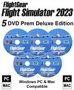 Pro Flugsimulator FlightGear 2023 DELUXE Edition Sim für Windows 11 10 PC DVD