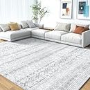 Boho Area Rug 5x7 ft Carpet-Rugs for Living Room Bedroom Modern Moroccan Washable Rugs for Bedroom Dining Room Living Room Rug Distressed Neutral Rug Home Room Grey