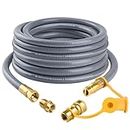 Onlyflame 24FT 1/2 inch ID Natural Gas Grill Hose with Quick Connect Fittings for Low Pressure Appliance, BBQ Grill, Fire Pit, Patio Heater, Pizza Oven, Smoker and More