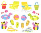 ~ Day at Beach Bucket Ball Spade Things Chair Bag Towel Mrs Grossman Stickers ~