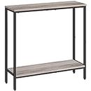 HOOBRO 75 cm Console Table, Narrow Entryway Table with Shelves, Small Sofa Table, Side Table, Display Table, for Hallway, Living Room, Bedroom, Foyer, Greige and Black BG22XG01