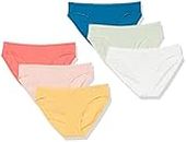 Amazon Essentials Women's Cotton Bikini Brief Underwear (Available in Plus Size), Pack of 6, Pretty Color Pops, Large