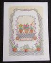 MOTHERS DAY Potted plants with CHeckered Border 7x9" Greeting Card Art #7107