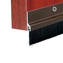 Trintion 100cm Door Brush Aluminium Draught Excluder Strip Doors Bottom Sweep Dust Seal for Door Draft Blocker Door Bottom Coffee