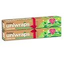 Oddy Uniwraps Food Wrapping Paper Foil 278MM x 20M, Combo Pack, Set of 2 Rolls complementrygift-4pcs scrub pad(3"X4")