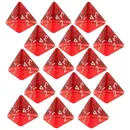 Pack 15 Gem Multi-Sided Dices Polyhedral Dice Set D4 D&D TRPG Game Red Dice Set for Cup Game Colored