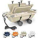 CUDDY Crawler Cooler with Wheels – 40 QT Amphibious Floating Cooler and Dry Storage Vessel - Tan