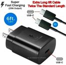 25w Type USB-C Super Fast Wall Charger Cable For Samsung Galaxy S20 S21 S22 S24