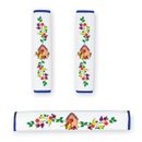Winston Brands Floral Birdhouse Appliance Handle Covers - Set of 3, Polyester in White | 0.03 H x 10.38 W x 6.25 D in | Wayfair 67186
