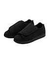 Silvert's Adaptive Clothing & Footwear Women’s Double-Extra Wide Easy Closure Slipper for Seniors, Black/Black, 8 XX-Wide