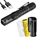 NITECORE MH12 v2 1200 Lumen USB-C Rechargeable Tactical Flashlight + Battery