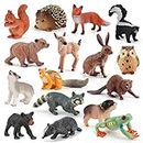 RANJIMA Waldtiere Figuren Set, Dschungel Zoo Tiere Figuren, 16 Stück Safari Tiere Spielfiguren, Mini Figuren Wald Tiere Figuren Miniatur, Lernspielzeug für Wissenschaftsprojekte Kuchenparty Dekoration
